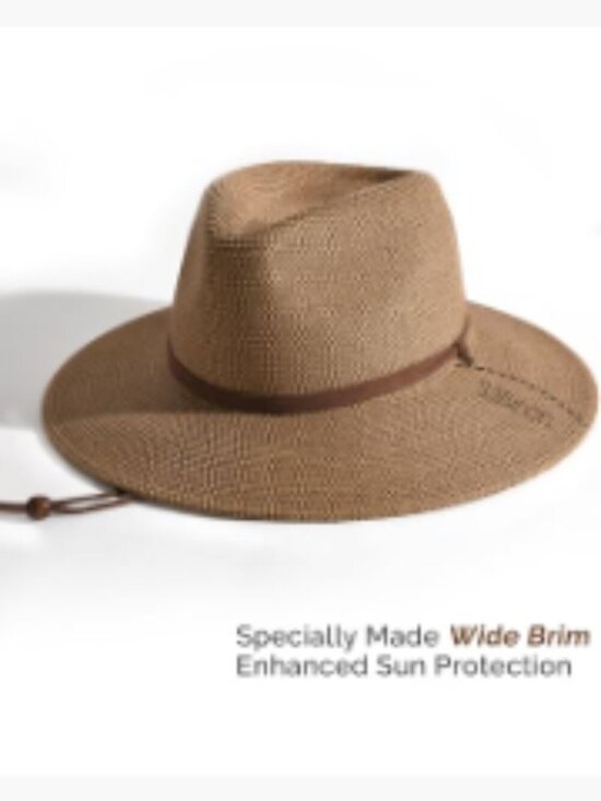 Wide Brim Straw Sun Hat with Wind Lanyard UPF 80+ main image 6